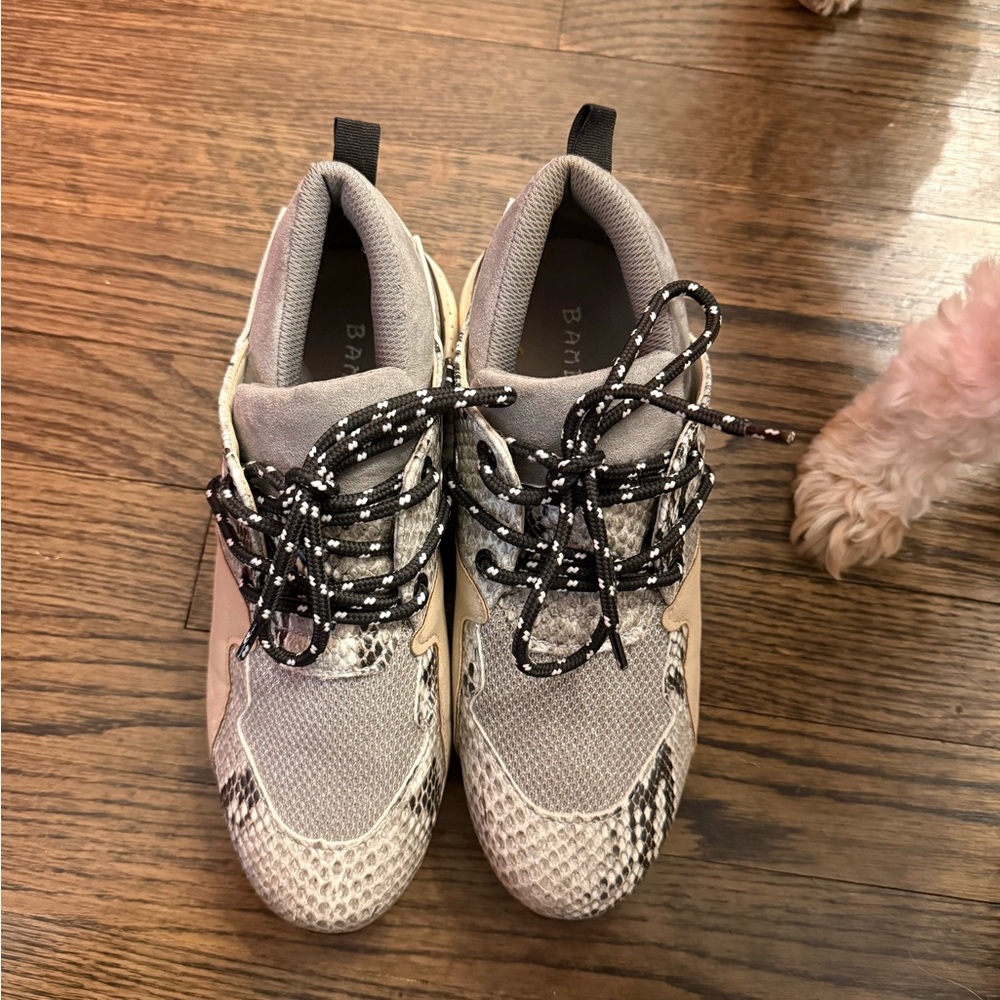 BAMBOO Gray and Cream Women's Sneakers